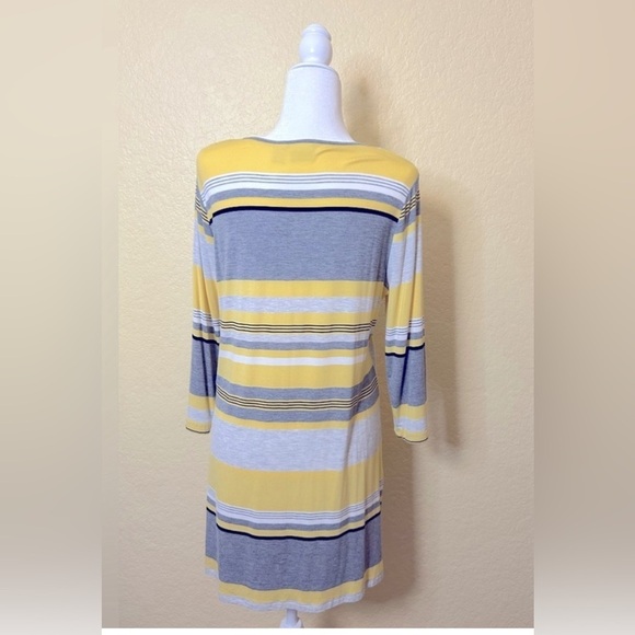 💕SALE 4 for $10💕Graceful Women’s Zenergy by Chico’s Yellow Striped Blouse Size 1 - Picture 2 of 8